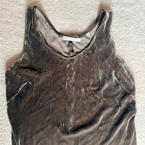 Vince silk blend velvet bias cut dress - cocoa bean